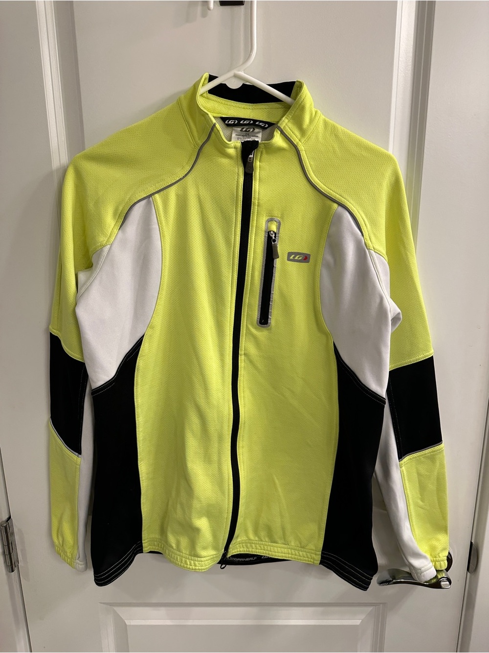 Louis Garneau Women’s High-Visibility Cycling Jacket - Yellow/White/Black, Large